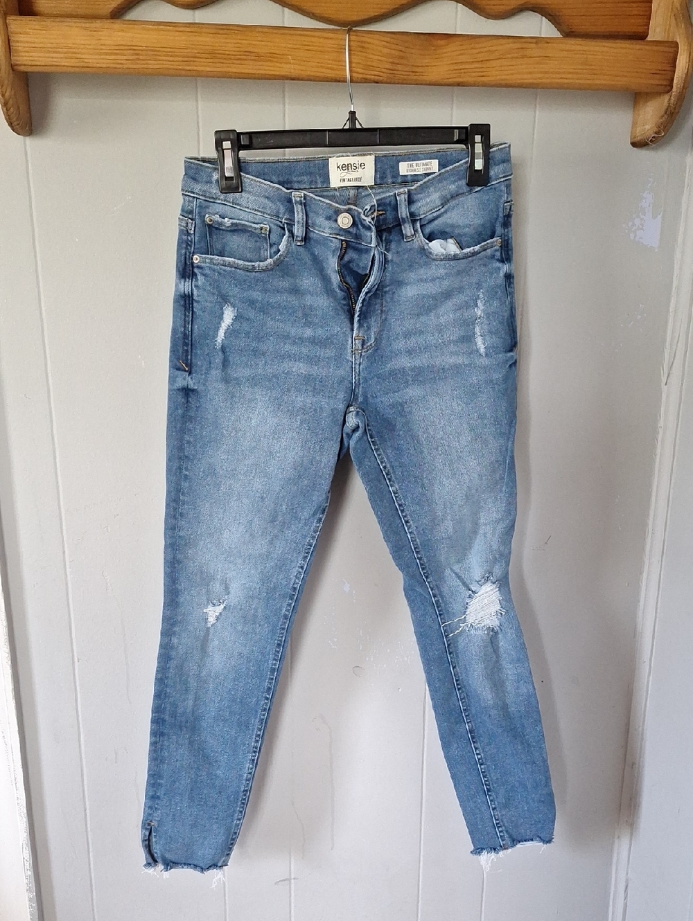Kensie Light Blue Distressed Skinny Jeans